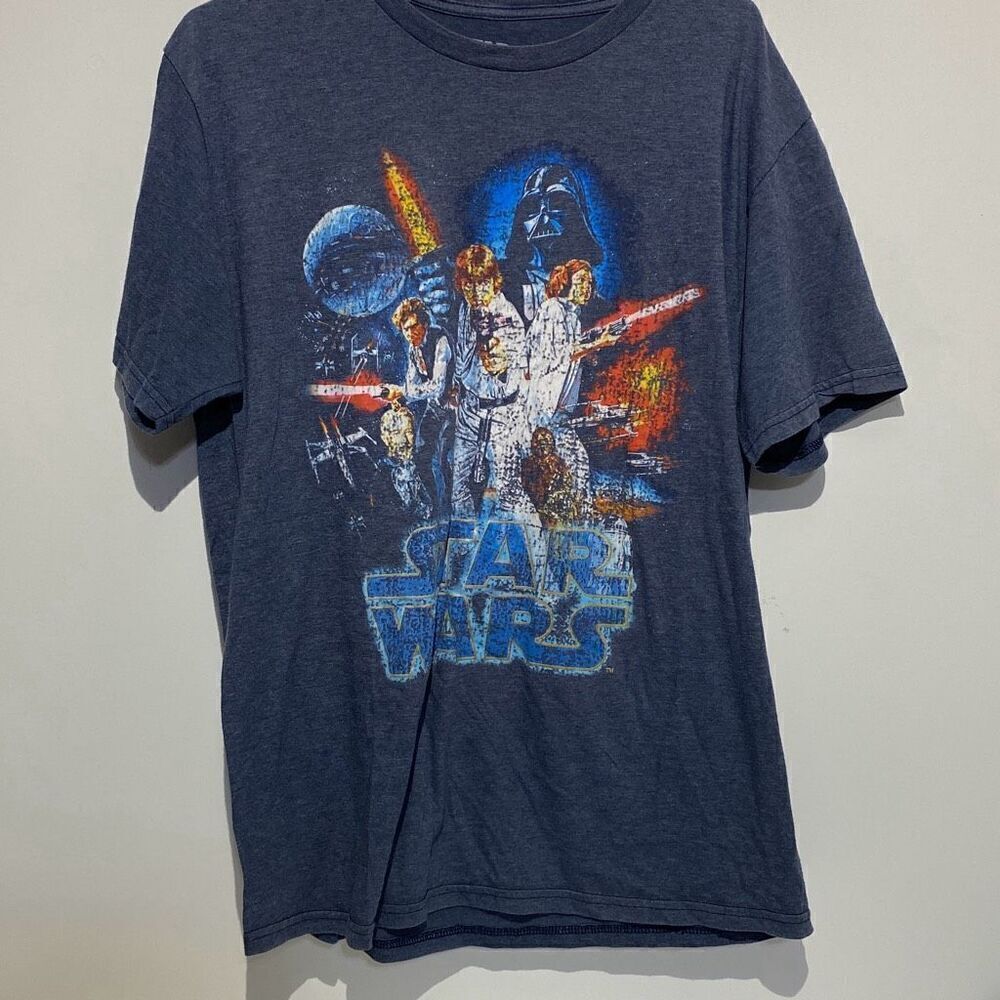Star Wars Men's Blue Official Characters‎ Short Sleeve Graphic T-Shirt Size XL